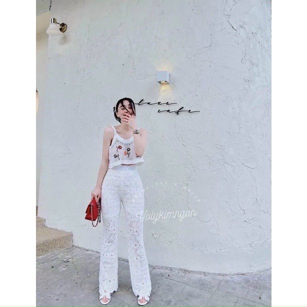 Áo 3 Lỗ Thêu Hoa Hàng Quảng Châu Cao Cấp- Áo Len Lưới Thêu Hoa