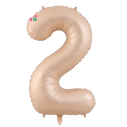 Bóng số tuổi màu nâu size đại 70cm - tim - sao bong bóng trang trí sinh nhật tông Hàn Quốc Habiba