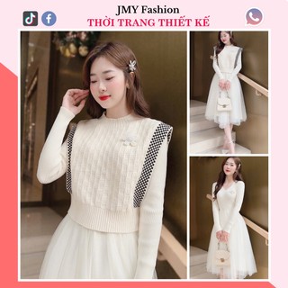 SH193 Set váy trắng dáng dài [kèm ảnh sàn + video SP] váy đầm len dáng xoè sang chảnh - TH MC&Hà Thanh