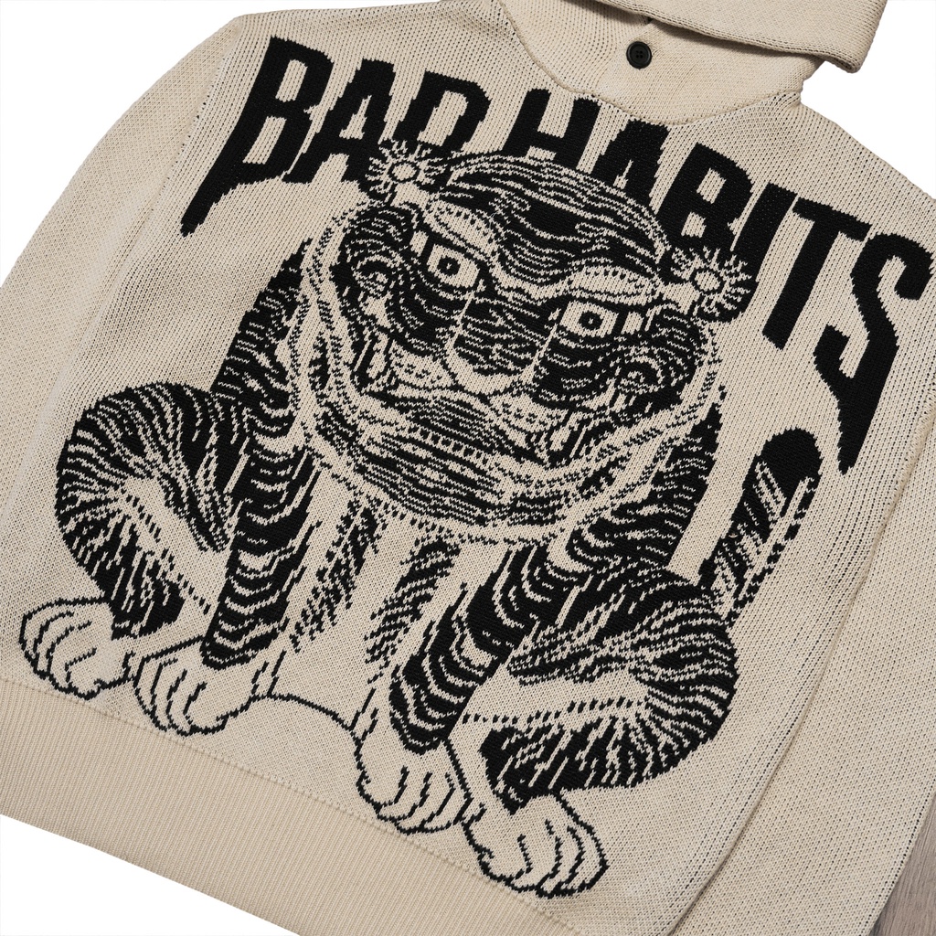 Áo Khoác Nam Nữ Bad Habits TIGER KNIT HOODIE - Local Brand Chính Hãng