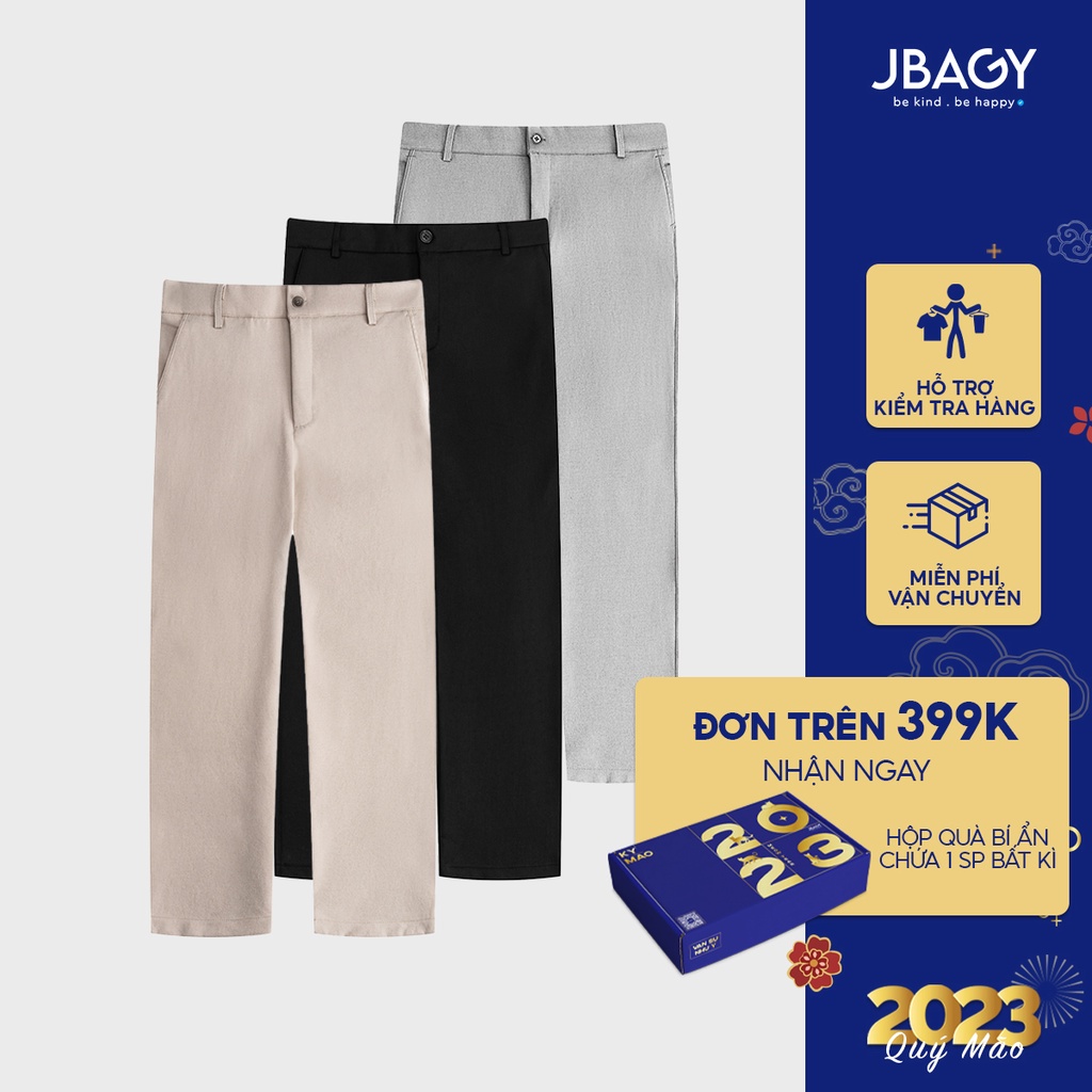 Quần âu kaki nam cạp chun, Quần kaki lụa nam hàn quốc mềm mịn co giãn nhẹ thương hiệu JBAGY - JD0103