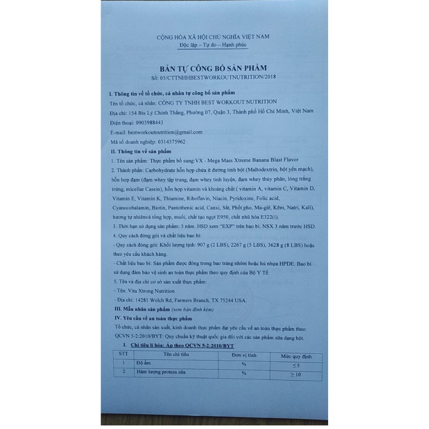 Sữa Tăng Cân Nạc Mass Mega  Cho người gầy, giàu Protein, BCAA, EAA, enzym tiêu hoá, Vitamin.