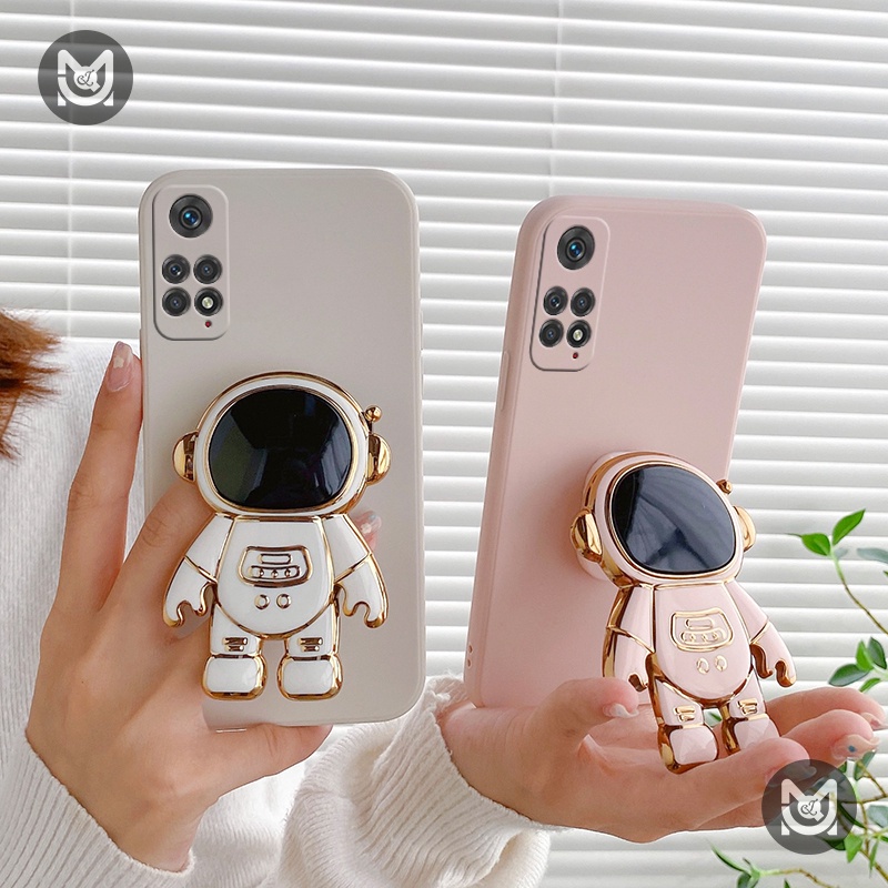 Ốp Điện Thoại Silicon Chống Sốc Có Giá Đỡ Hình Phi Hành Gia Dễ Thương Cho Xiaomi Redmi Note 11 10 9 8 Pro 9S 10S 11S