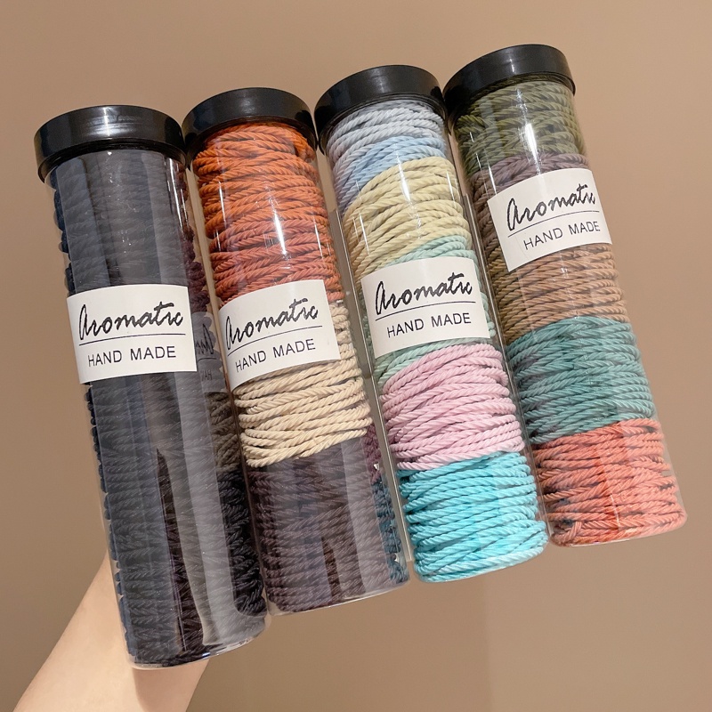 Set 100 Dây Buộc Tóc Cao Su Co Giãn Kiểu Dáng Đơn Giản Mới