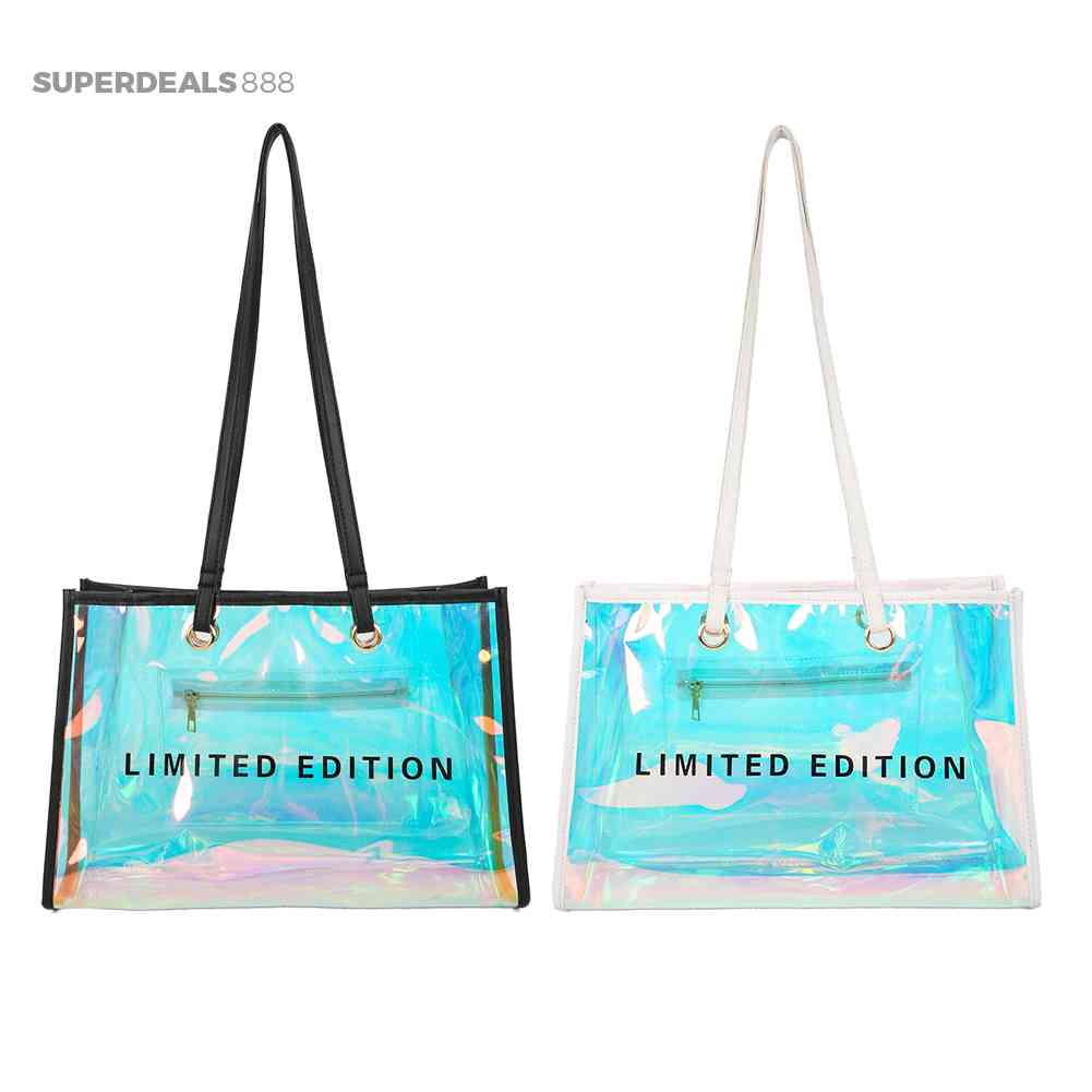 Túi Tote Trong Suốt Bằng PVC Laser Thời Trang Đi Biển Mùa Hè Cho Nữ SuperDeals888.vn