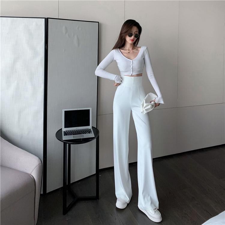 Quần ống suông nữ big size lưng cao dáng dài 105cm ôm eo khóa giấu vô hình -video thật.-TiamoShop