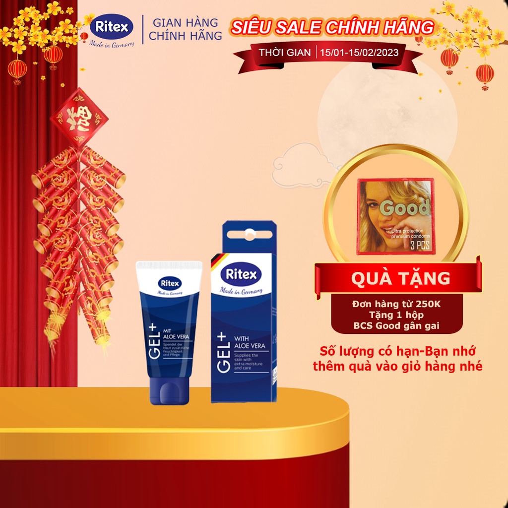 Gel bôi trơn Ritex Gel+ tinh chất lô hội - Tuýp 50ml