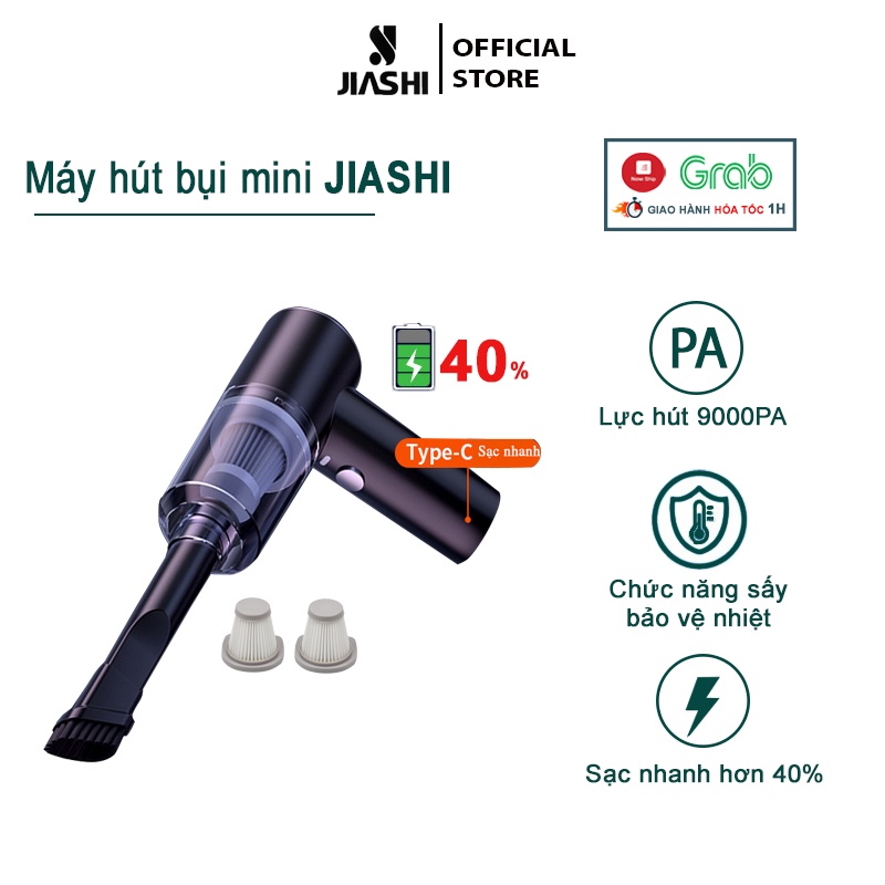 Máy Hút Bụi Mini Cầm Tay Không Dây JIASHI Có Đèn LED cho Ô Tô, Xe Hơi, Gia Đình Hàng Nội Địa Trung Cao Cấp MHB04