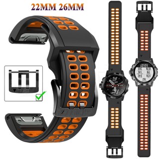 Dây đeo silicon 26mm 22mm chống nước cho garmin fenix 2 3 3hr 5 5x plus 6 6x 7 7x pro marq gen2