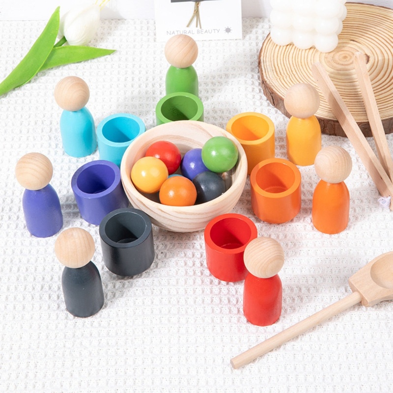 Selan Hộp Đồ Chơi Ghép Búp Bê Theo Phương Pháp Montessori Màu Sắc Montessori