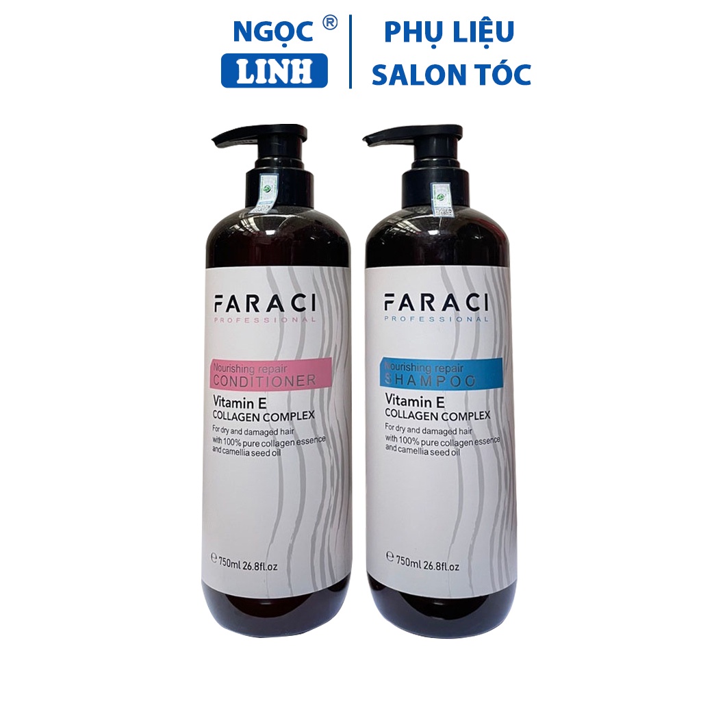 Dầu gội Faraci chính hãng, dầu cặp Faraci 750ml phục hồi tóc mềm mượt ngăn rụng tóc