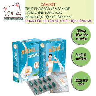 Viên uống giảm cân,đào thải mỡ thừa cấp tốc an toàn tại nhà Nishu Slim hộp 20 viên