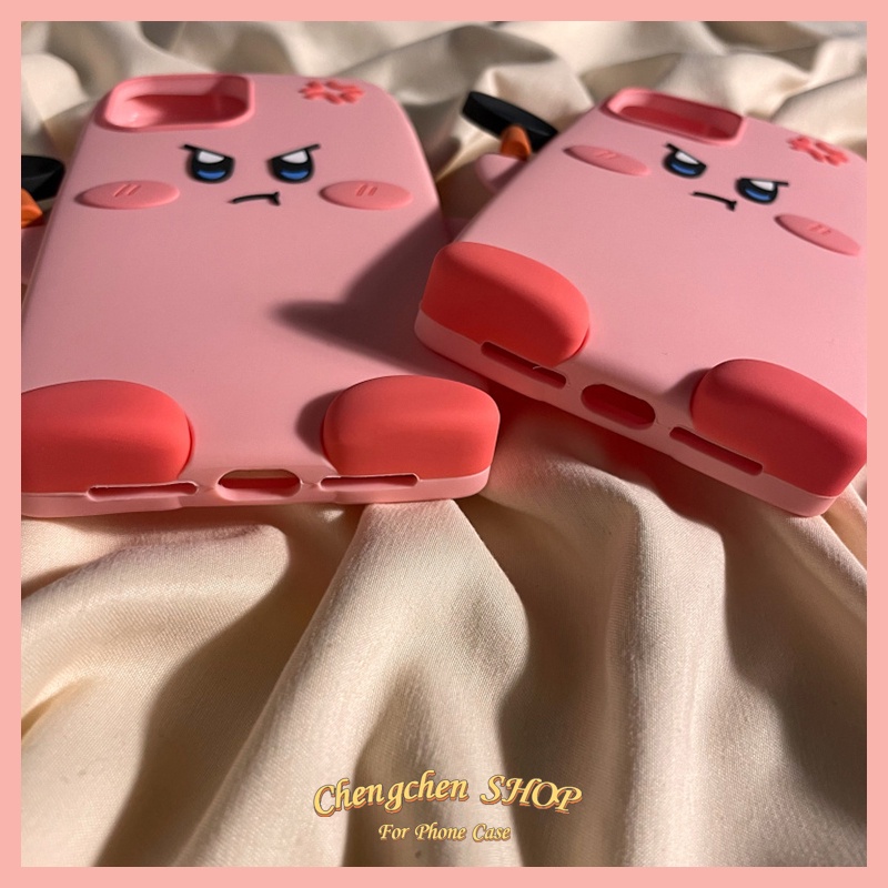 Ốp Điện Thoại Silicon Hình Angry Kirby Cho iPhone14ProMax iP13Pro XS iPhone11 12Promax 13Promax 11 12 13