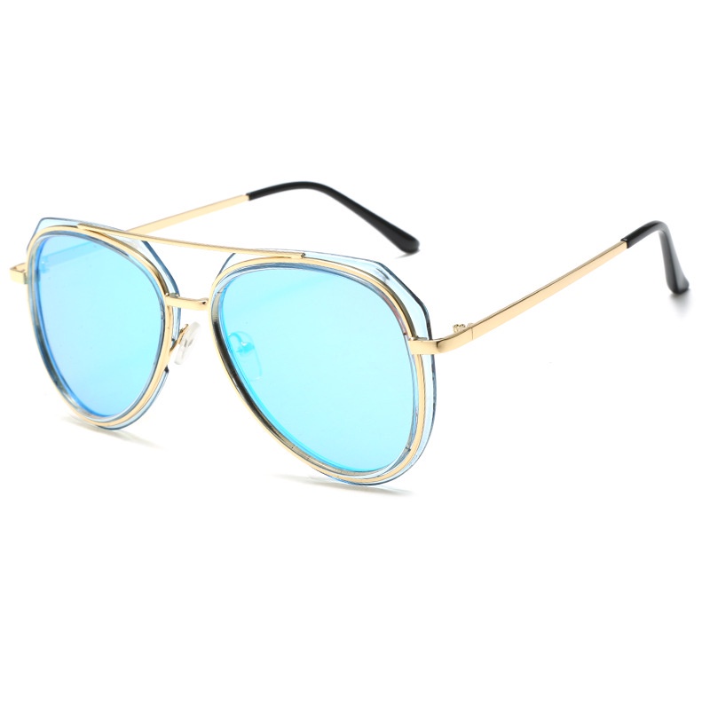 Kính Mát Gọng Oval Kim Loại Chống Tia UV