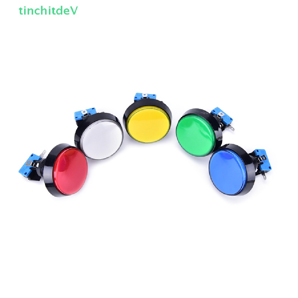 [TinchitdeV] Đèn LED 60mm Hình Tròn Lớn Có Công Tắc Nút Nhấn Cho Trò Chơi Arcade Video