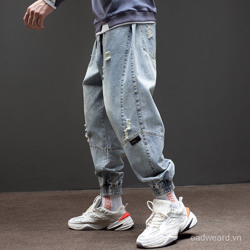 Quần Jeans Dài Phối Vết Rách Cá Tính Thời Trang Cho Nam