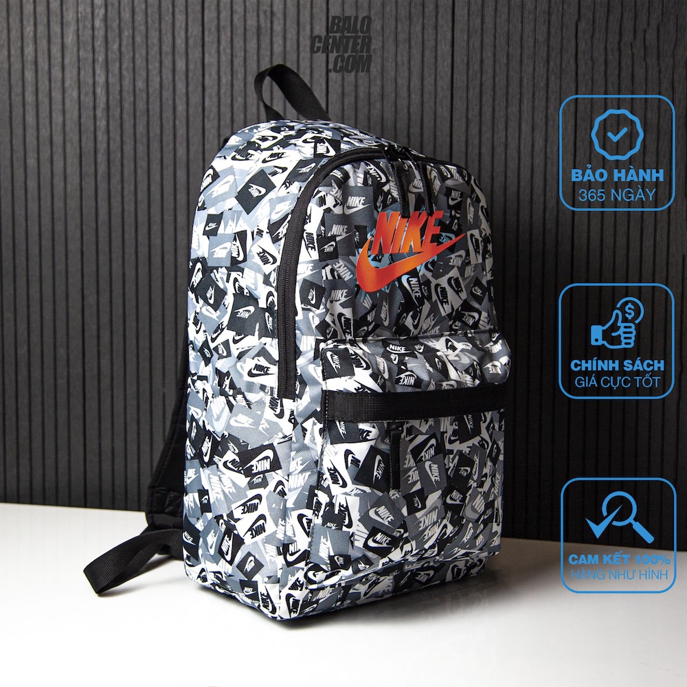 Balo Du Lịch, Balo Thể Thao Nam Nữ Đựng Laptop Đi Học Đi Làm Đi Chơi, Chống Thấm Nước Nike Heritage 2.0 Logo Grey