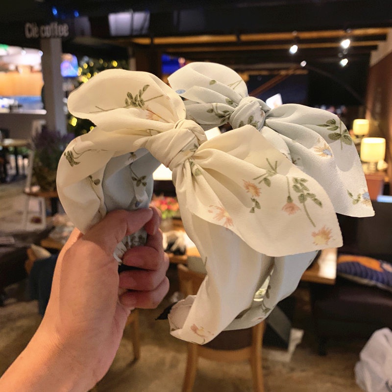 Băng Đô Cài Tóc Nơ Ngọt Hoa Văn Phụ Kiện Thời Trang Cho Nữ AB310