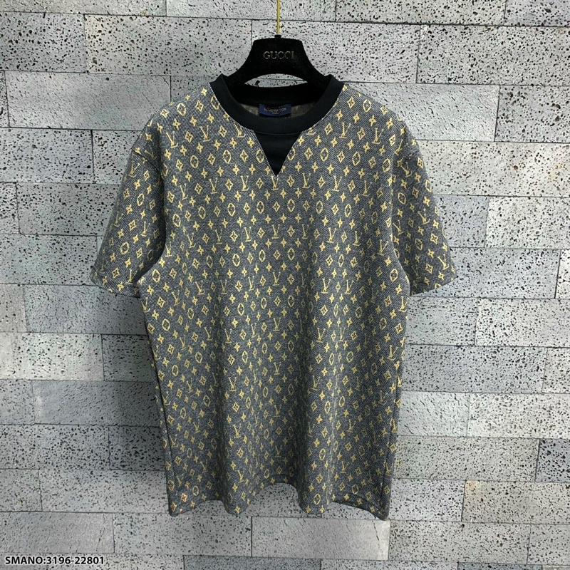 Áo Phông Nam Hoạ Tiết LV Đơn giản - Áo Thun Nam LV Dày Dặn Siêu Đẹp