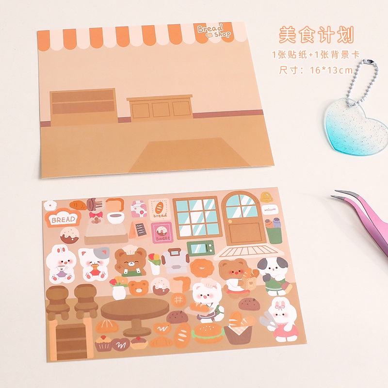 Miếng Dán Trang Trí Sổ Tay Cỡ Lớn Họa Tiết Hoạt Hình Dễ Thương diy