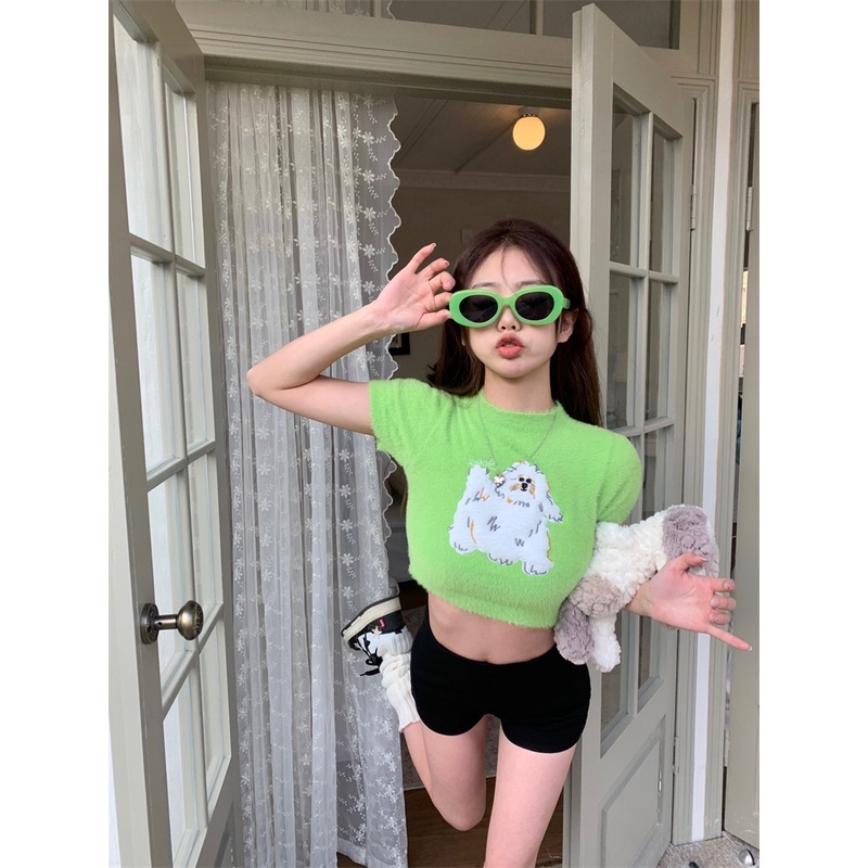 Áo sweater Mềm Mại Tay Ngắn Lưng Cao Nhiều Màu Dễ Phối Đồ Cho Cún Cưng