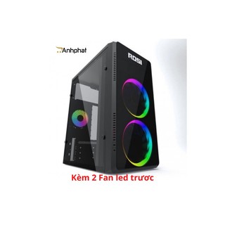 Vỏ case máy tính C1705 kèm sẵn 2 FAN LED trước - Hàng chính hãng mẫu đẹp.