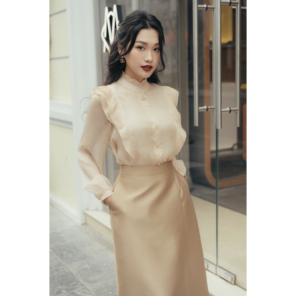 Chân váy taffeta dáng dài HUONG BOUTIQUE HBZ436