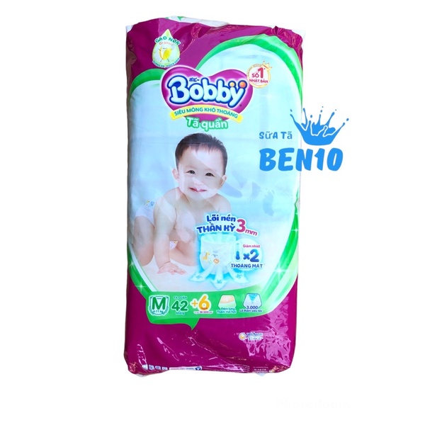 Tã Quần Bobby Gói Lớn M42 (42 Miếng)