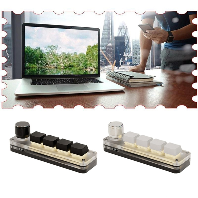 Bàn Phím Macro 4 Phím Có Đèn Led RGB Chuyên Dùng Chơi Game