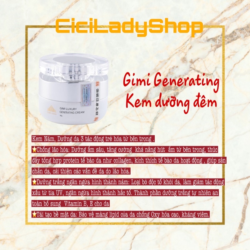 Kem đêm dưỡng trắng da Gimi luxury chính hãng , Kem nám tàn nhang ban đêm - CiciLadyShop