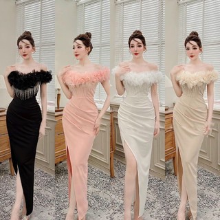 ✨ Đầm body trễ vai dây đá bèo hoa✨ HÌNH THẬT