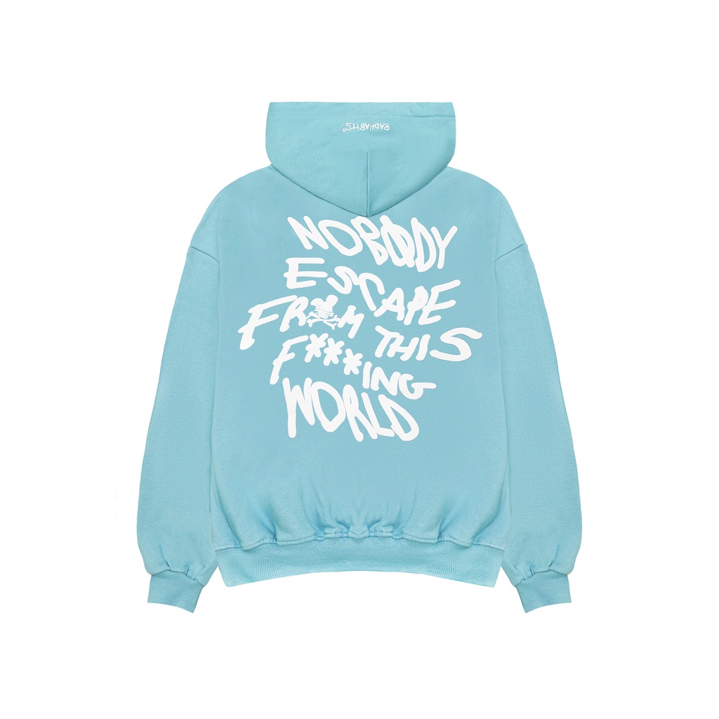 Áo Khoác Nỉ Unisex Bad Habits Nobody Hoodie - Blue Sky - Local Brand Chính Hãng