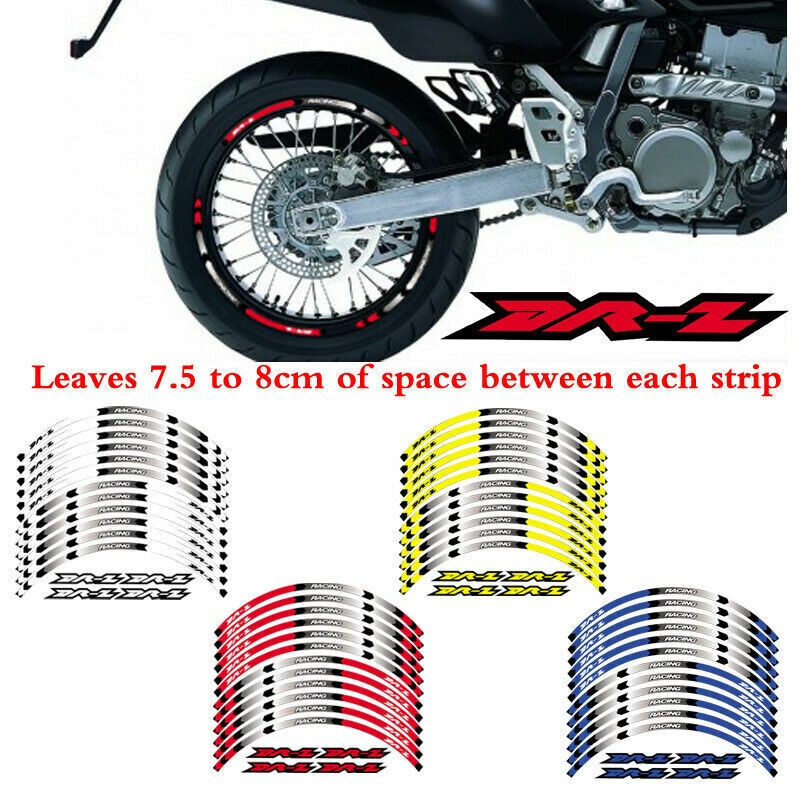 Miếng Dán Viền Bánh Xe 17 Sọc Cho SUZUKI DRZ DR-Z 400SM 2005-2021 DRZ400SM DRZ-400SM