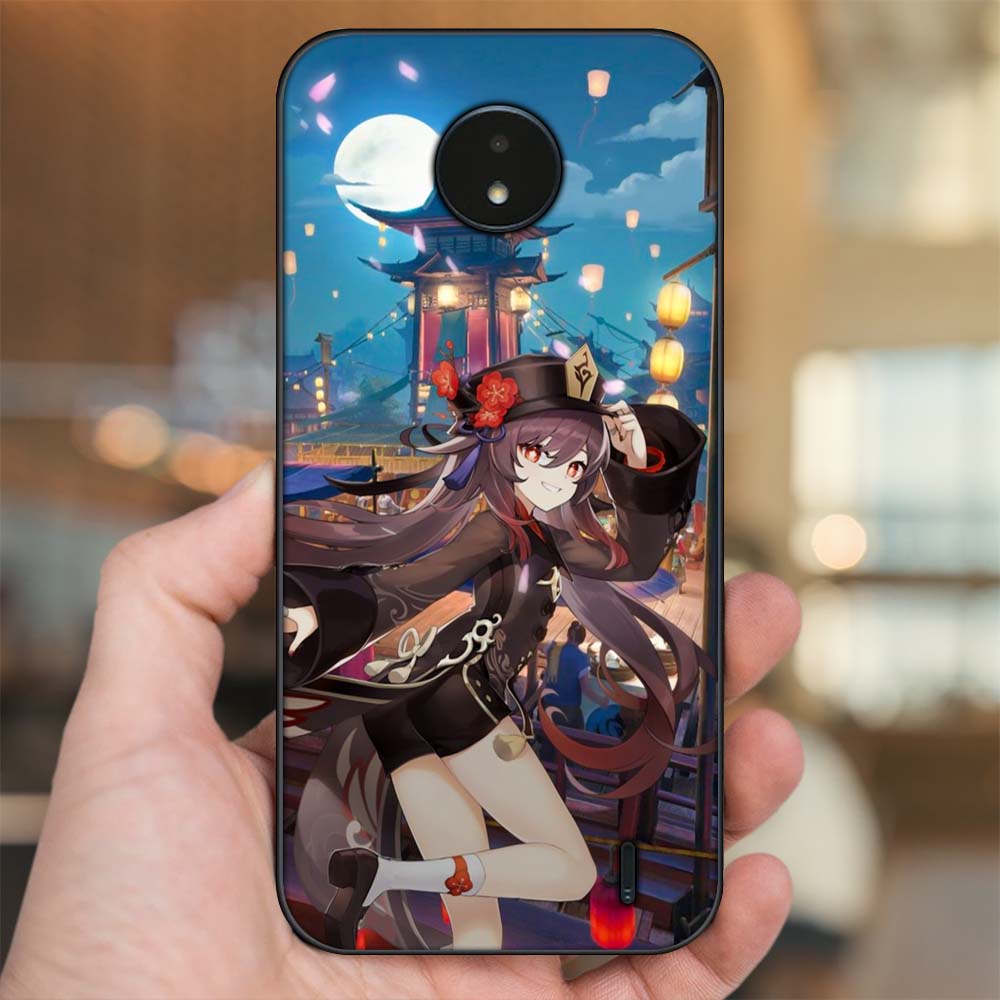 Ốp lưng Nokia C20 viền đen in hình Hutao Genshin Impact