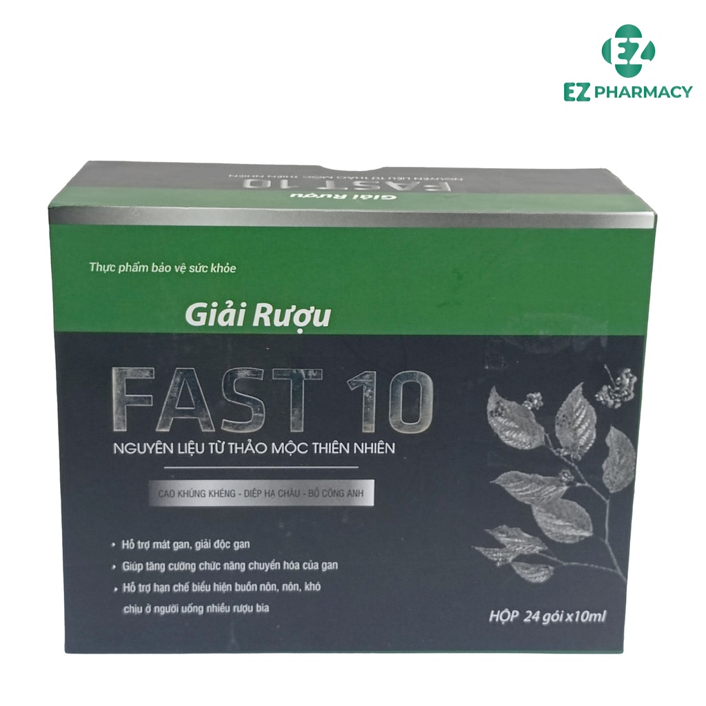 Giải rượu FAST 10 - Nước uống thảo mộc giúp giải rượu, mát gan, giảm các biểu hiện khó chịu - EZ Pharmacy