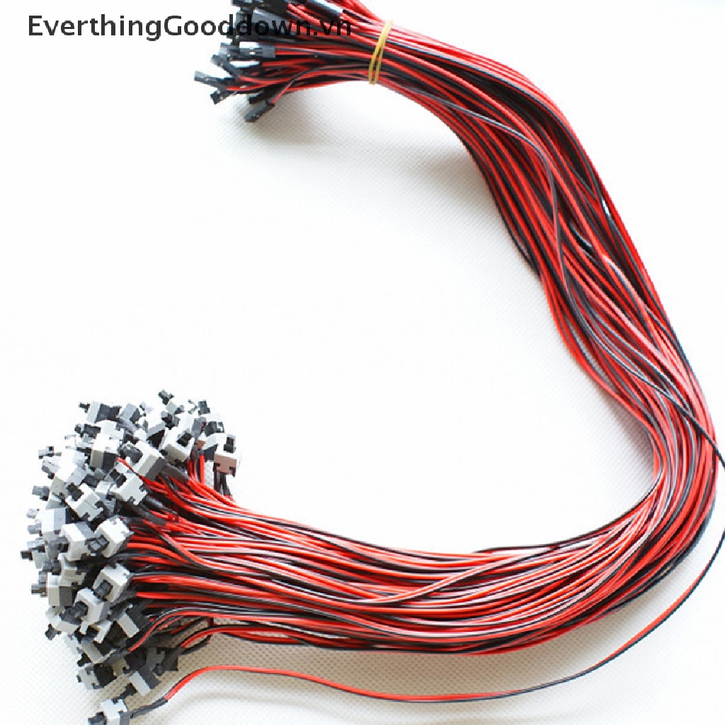 Everthinggooddown 5 Dây Cáp Nối Nút Nguồn Bật / Tắt 50cm 2 Pin SW PC Cho Máy Tính