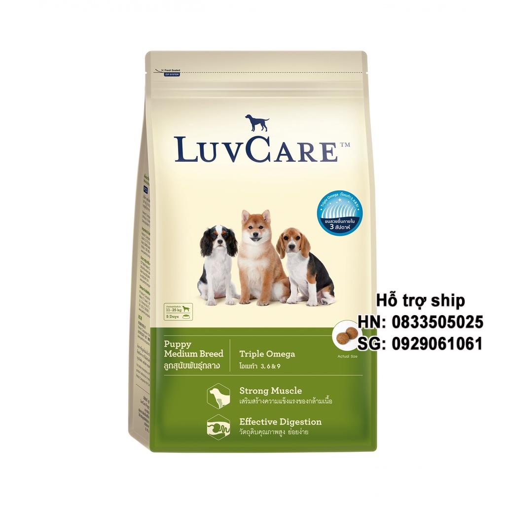 Thức ăn chó con giống vừa Luvcare 500gr tốt cho da, chống rụng lông