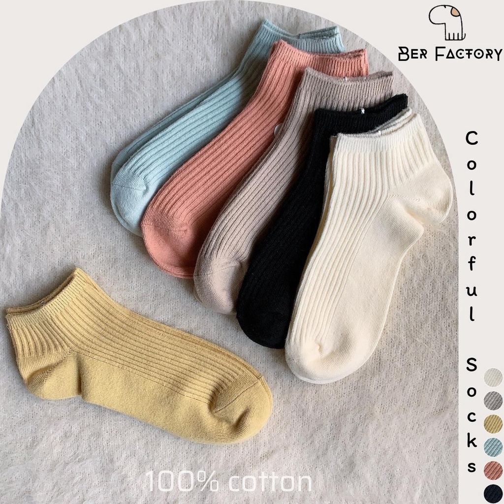 Tất Trơn Cổ Ngắn Nữ 100% Cotton Xuất Nhật Tất Nữ Cổ Ngắn Nhiều Màu Thoáng Khí Hè Thu 2023