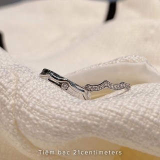 Nhẫn đôi bạc The Waves Nhẫn bạc Tiệm bạc 21Centimeters