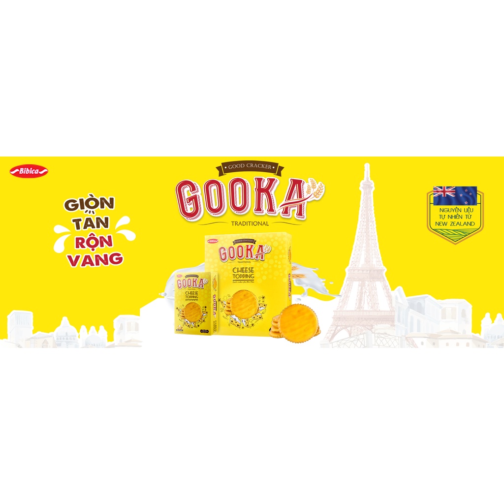 Bánh Gooka Cracker Nougat Filling  HG 400g kèm túi giấy - Bibica