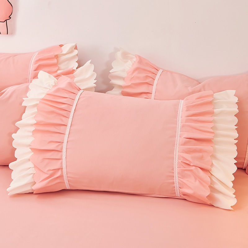 Cặp Vỏ Gối Đơn / Đôi Bằng Da Mịn Phối Ren Dành Cho Trẻ Em