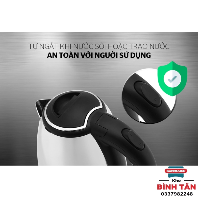 ẤM SIÊU TỐC INOX 1.8L HAPPY TIME HTD1081 - Đun siêu nhanh, tiết kiệm điện