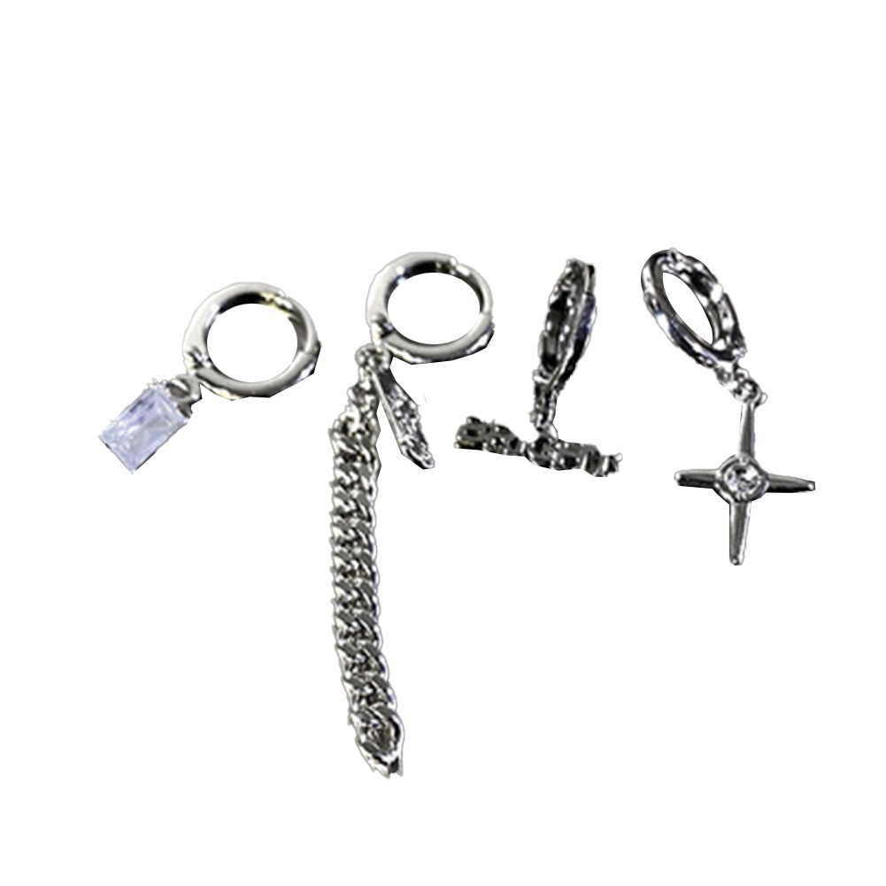 Bông Tai Hình Trái Tim Đính Đá Đen Thời Trang Cho Nữ