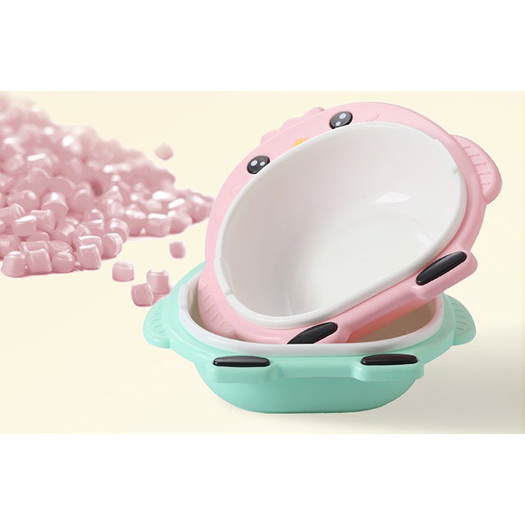 Chậu Rửa Mặt Cho Bé Hình Chim Cánh Cụt, Thau Rửa Mặt Cao Cấp Siêu Tiện Lợi Babibu - CRMCCC