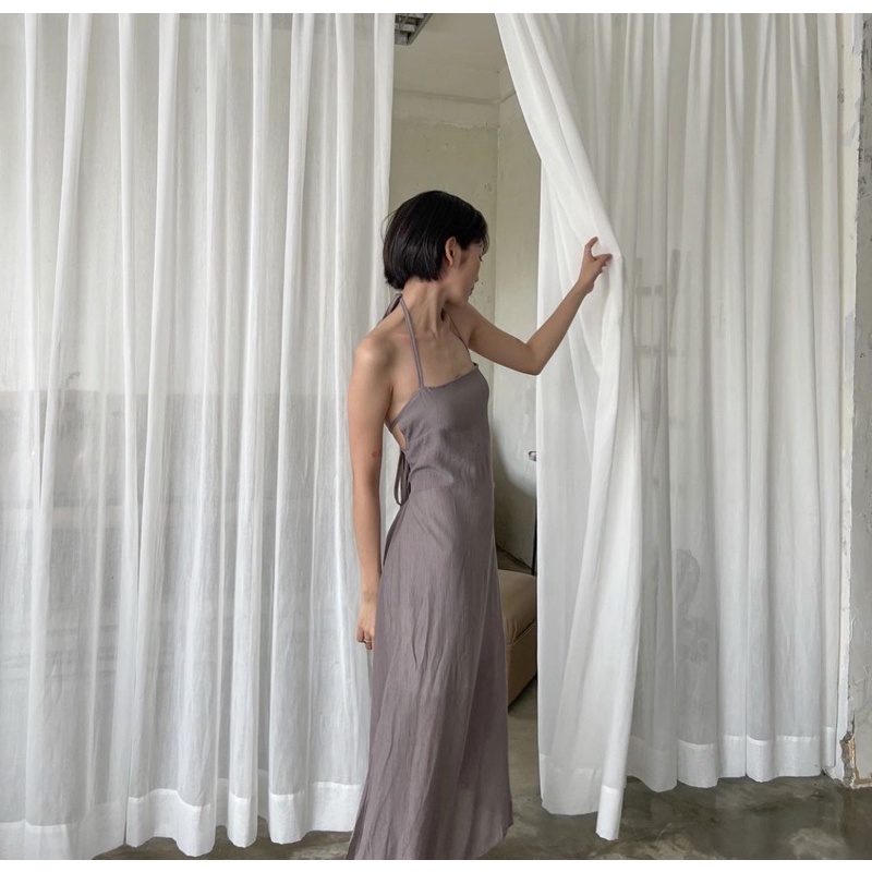 MAYA DRESS - Đầm dây dài phối dây cột lưng kèm lót - Whitelies Shop