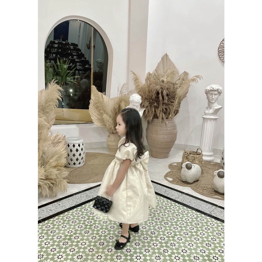 Váy taffa ánh nhũ ngọc Lennco cho bé gái