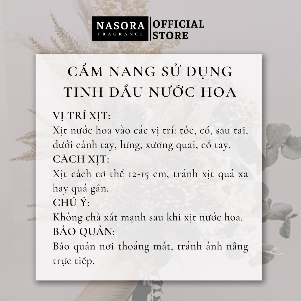 Tinh Dầu Nước Hoa Nam NASORA SAUVAGE Premium Hương Thơm Phóng Khoáng, Nam Tính, Cuốn Hút Chai Xịt 10ML