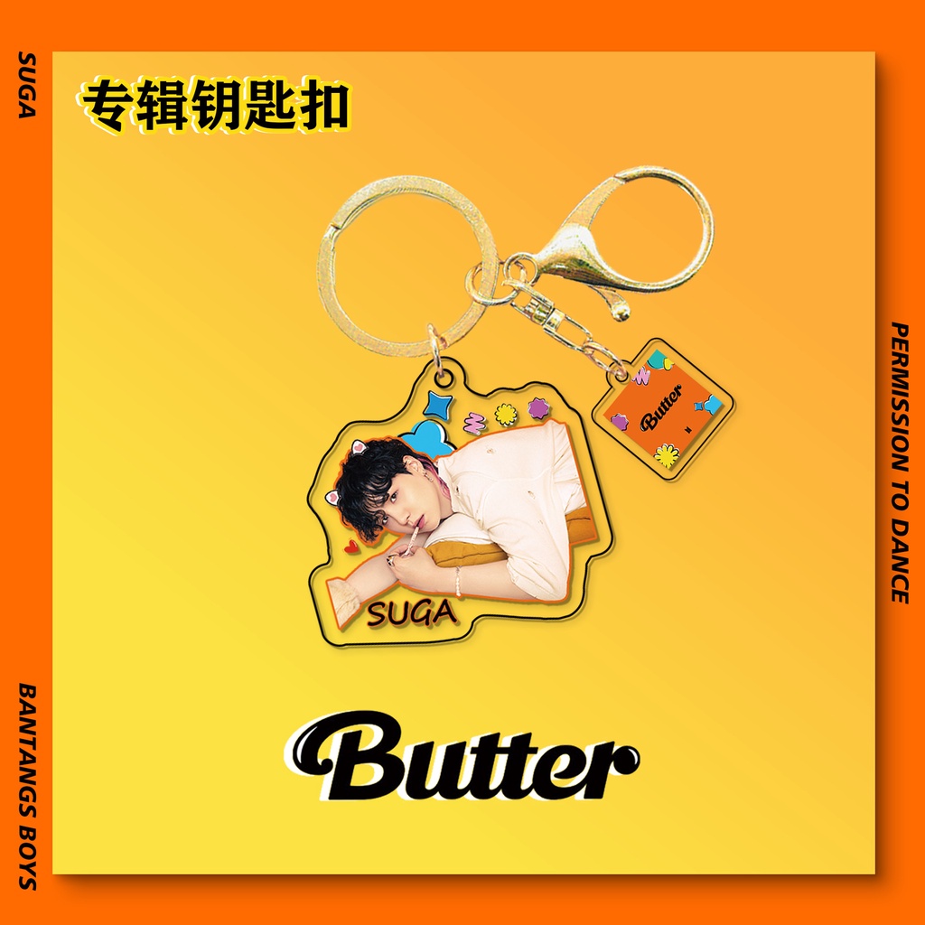 BTS Key Chain Butter Album 2-piece Acrylic Key Cute Creative Pendant