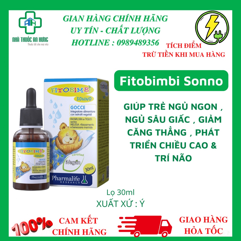 Siro Giúp Bé Ngủ Ngon FITOBIMBI SONNO _Hỗ Trợ Cho Bé Yêu Giấc Ngủ Tự Nhiên - Ngủ Sâu Giấc - Giảm Căng Thẳng