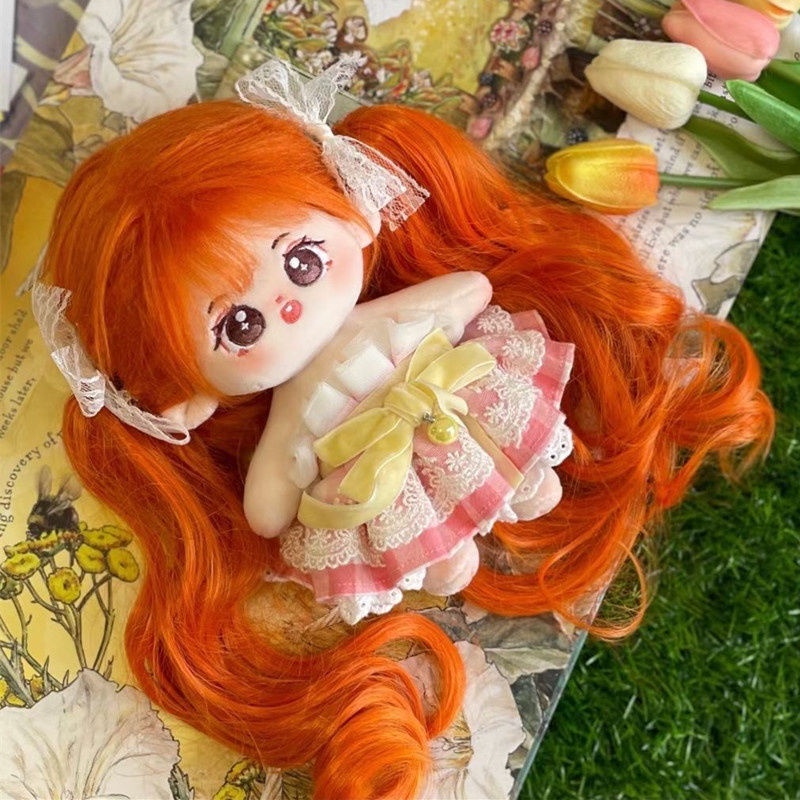 Tóc Giả Xoăn Dài 20cm Bằng cotton Lụa Nhiều Màu Sắc Cho Búp Bê
